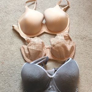 Lot of 3 bras. Larger breasts, smaller bands